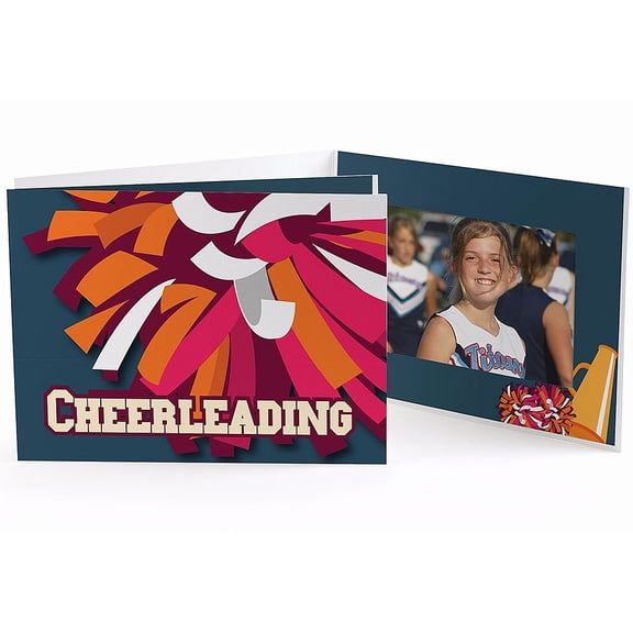 (50 pack) Our Colorful CHEERLEADING POM-POM 7x5 Photo Folder - 5x7