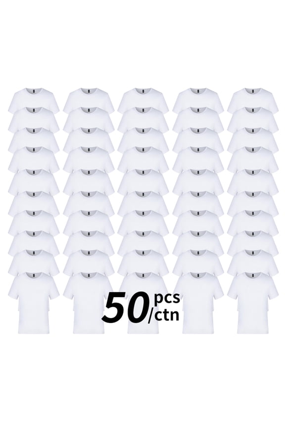 50 pack Sublimation white Blank Dry Fit Workout T-Shirts Athletic T-Shirts Moisture-Wicking T-Shirt Protection Gym Training & Outdoor Hiking Shirt
