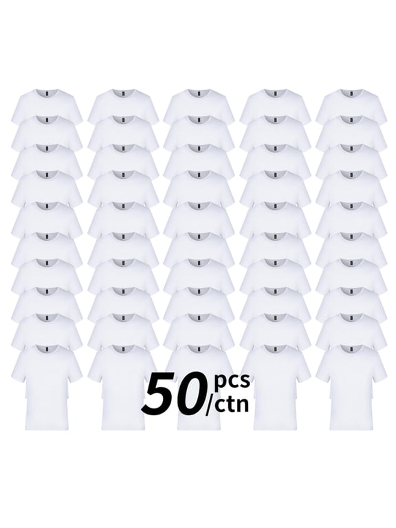 50 pack Sublimation white Blank Dry Fit Workout T-Shirts Athletic T-Shirts Moisture-Wicking T-Shirt Protection Gym Training & Outdoor Hiking Shirt