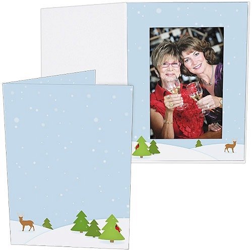 (50 pack) WINTER FOREST Holiday Photo Folder for 5x7 portrait prints - 5x7
