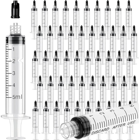 50 packs of needle-free plastic syringes with cap, measuring and distribution tools for pet feeding, individually sealed (5)