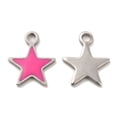 thumbnail image 1 of 50 pc 304 Stainless Steel Enamel Pendants Star Charm Stainless Steel color 12x10x1mm Hole: 1.6mm, 1 of 2