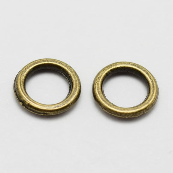 50 pc Alloy Soldered Closed Jump Rings Round Bronze 18 Gauge 7x1mm Hole: 4.5mm Inner Diameter: 4mm