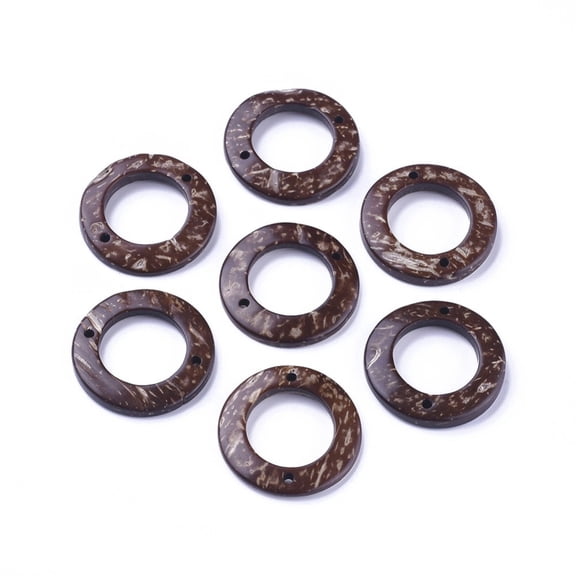 50 pc Coffee Coconut Ring Links 30x4mm Hole: 2mm