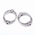 thumbnail image 1 of 50 pc Donut Tibetan Style Alloy Bead Frames Cadmium Free Lead Free Antique Silver 19x14.5x3.5mm Hole: 1.5mm, 1 of 3