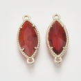 thumbnail image 1 of 50 pc Glass Links with Light golden Plated Eco-Friendly Alloy Findings Faceted Horse Eye Mixed color 21x9x4mm Hole: 1.2mm, 1 of 2