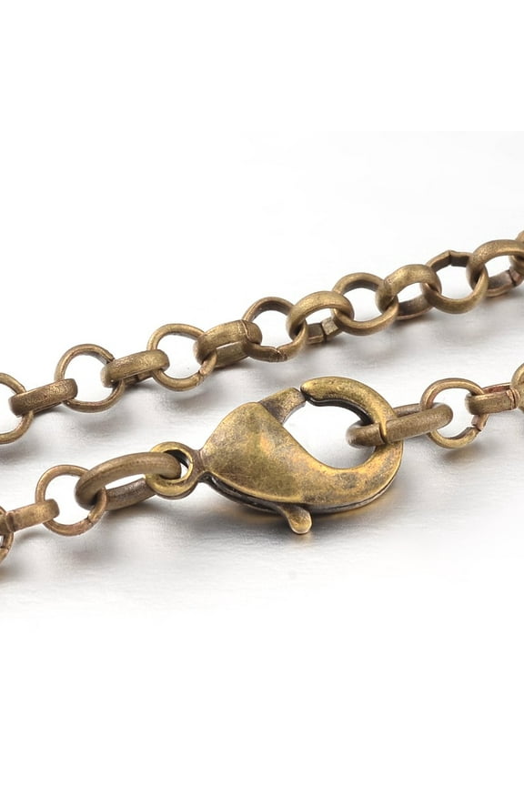 50 pc Iron Cross Chain Chain Necklace Making Antique Bronze 23.9 inch