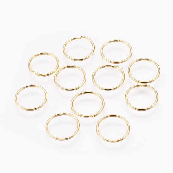 50 pc Iron Open Jump Rings Golden 16x1.2mm Inner Diameter: 13.5mm