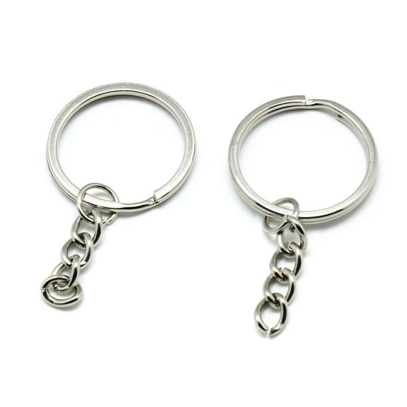 50 pc Iron Split Key Rings Keychain Clasp Findings Platinum 50mm