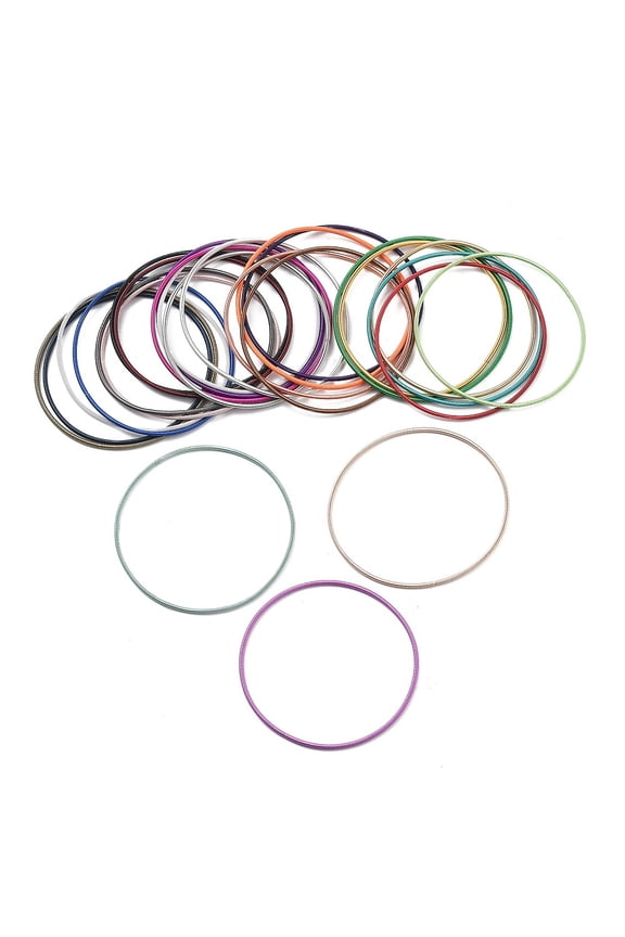 50 pc Iron Spring Chains Stretch Bracelets Guitar String Coil Bracelets for Women Men Mixed color 0.15cm Inner Diameter: 2-3/8 inch(6cm) Iron