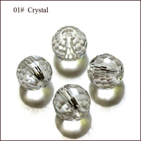 50 pc K9 Glass Imitation Austrian Crystal Beads Grade AAA Faceted Round Clear 6mm Hole: 0.7~0.9mm