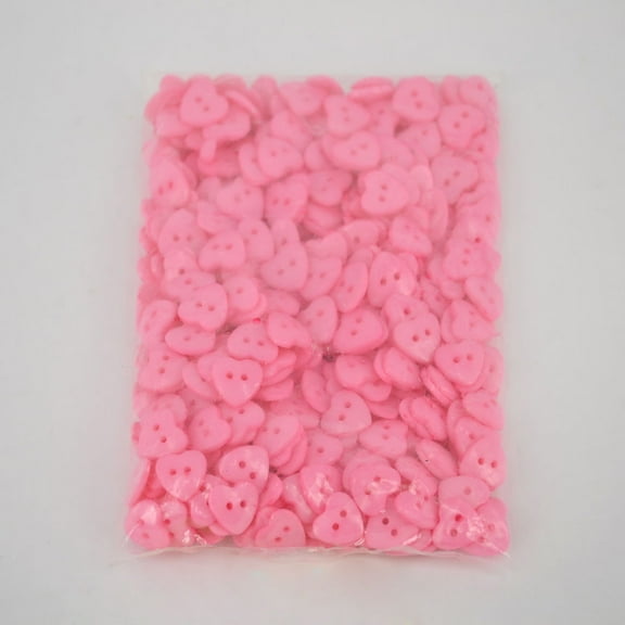 50 pc Lovely Heart Shaped Buttons ABS Plastic Sewing Button Pink 14mm in diameter hole: 1.5mm