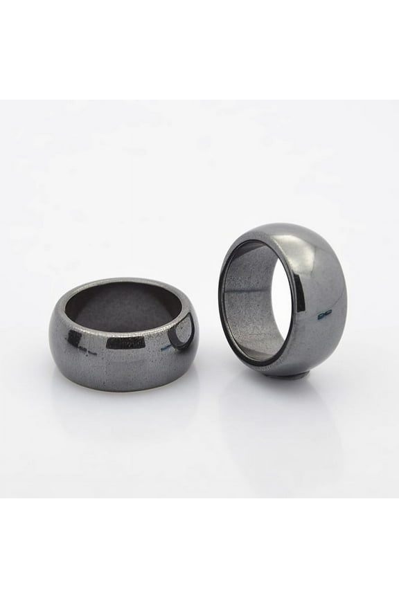 50 pc Magnetic Hematite Finger Rings Black 18mm