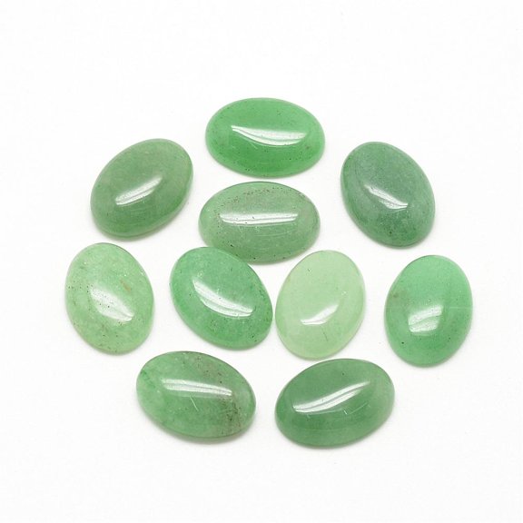 50 pc Natural Green Aventurine Cabochons Oval 14x10x6mm