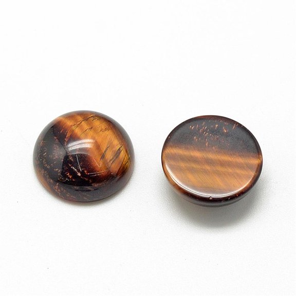 50 pc Natural Tiger Eye Cabochons Half Round/Dome 16x6mm