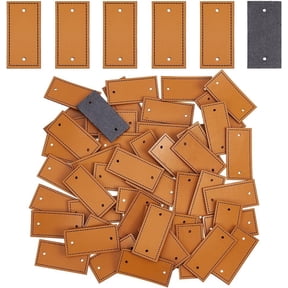 50 pc PU Leather Sewing Labels Blank Labels for Sewing Knitting Crafts Camel 50x25x2mm for DIY