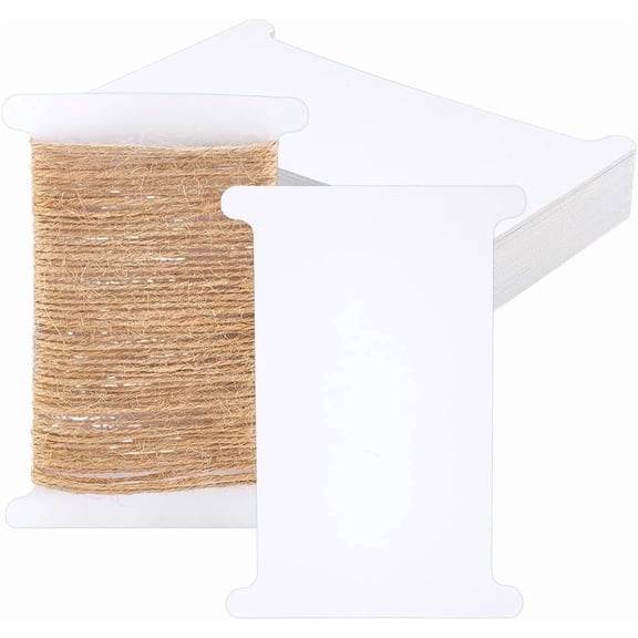 50 pc Paper Bobbins Rectangle White 130x89x0.4mm for DIY