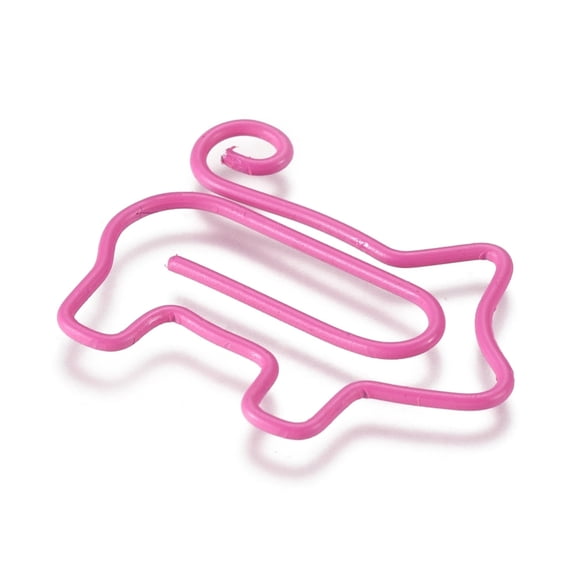 50 pc Pig Shape Iron Paperclips Cute Paper Clips Funny Bookmark Marking Clips Hot Pink 20.5x26.5x1mm