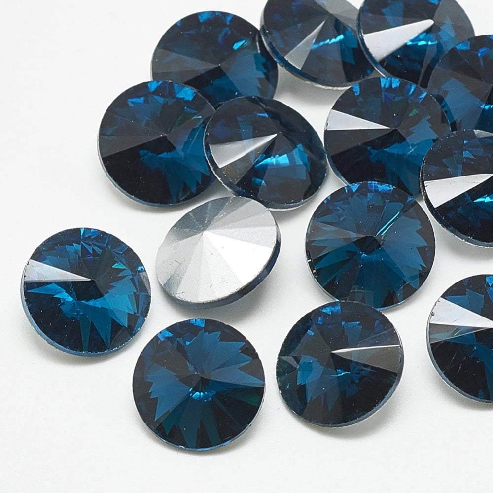 50pc Pointed Back Glass Rhinestone Cabochons Back Plated Faceted Oval Black Diamond 14x10x4 5mm