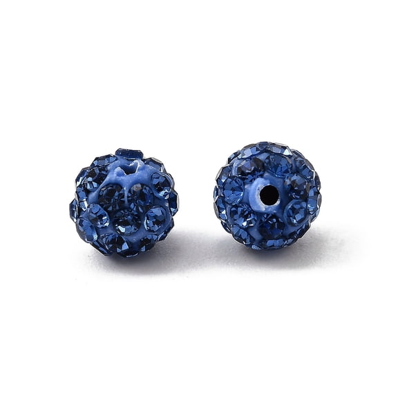 50 pc Polymer Clay Rhinestone Beads Pave Disco Ball Beads Grade A Light Sapphire PP9(1.5.~1.6mm) 6mm Hole: 1.2mm
