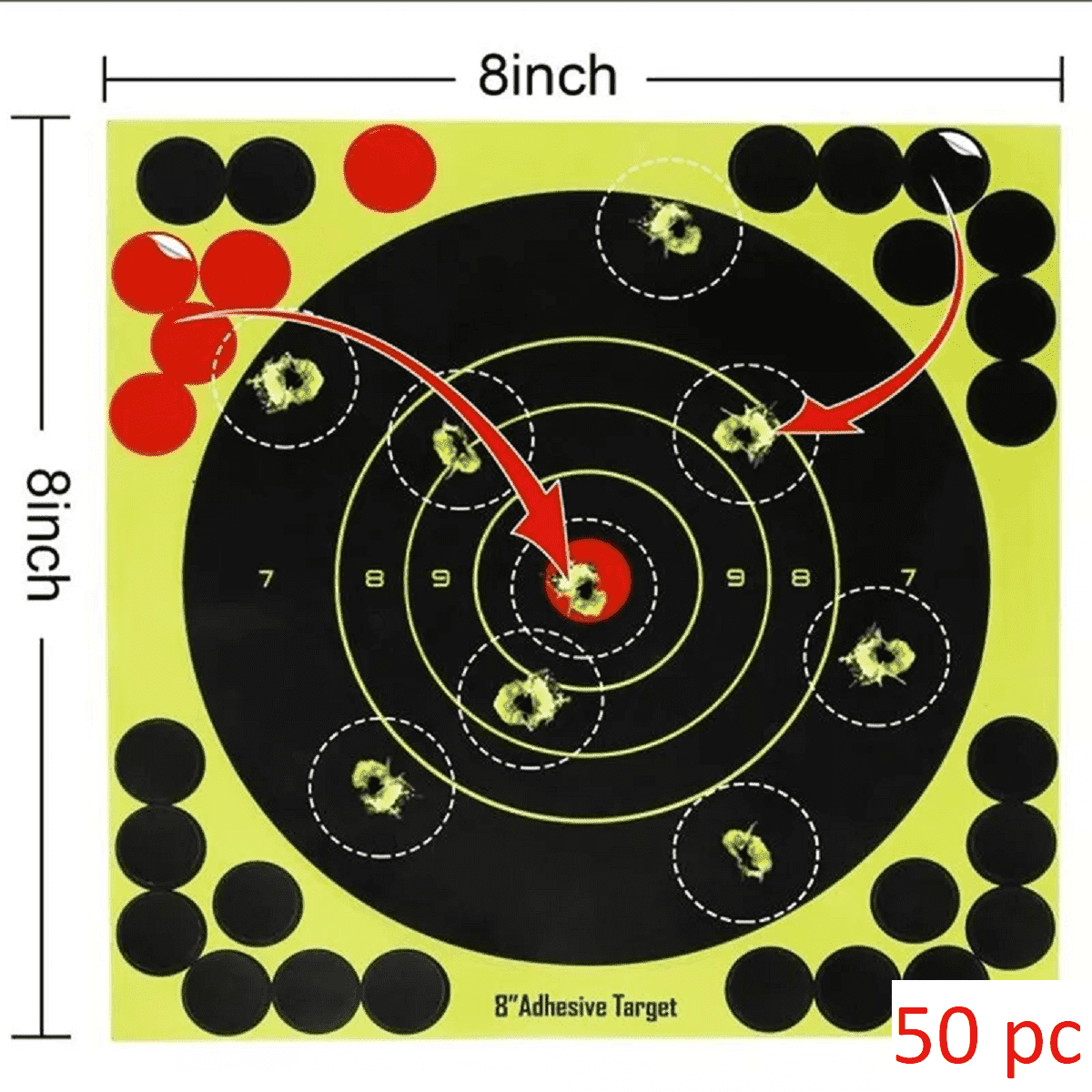 50 pc Reactive Splatter Shooting Targets Instant Feedback Self-Adhesive Range