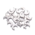thumbnail image 1 of 50 pc Tarnish Resistant 304 Stainless Steel Pendants Moon Stainless Steel Color 16x11x0.9mm Hole: 1.4~1.5mm, 1 of 3