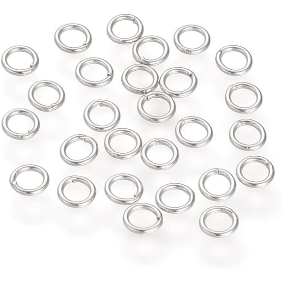 50 pc Tarnish Resistant 304 Stainless Steel Round Rings Soldered Jump Rings Closed Jump Rings Stainless Steel Color 20 Gauge 6x0.8mm