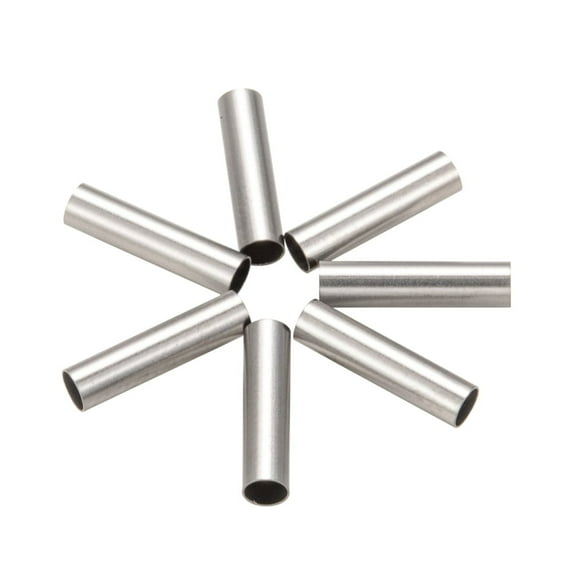 50 pc Tarnish Resistant 304 Stainless Steel Tube Beads Stainless Steel Color 10x2.5mm Hole: 2mm