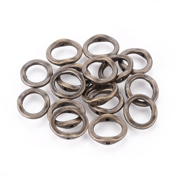 50 pc Tibetan Style Alloy Bead Frame Ring Antique Bronze Lead Free & Cadmium Free & Nickel Free 15x13x3.5mm Hole: 1.5mm