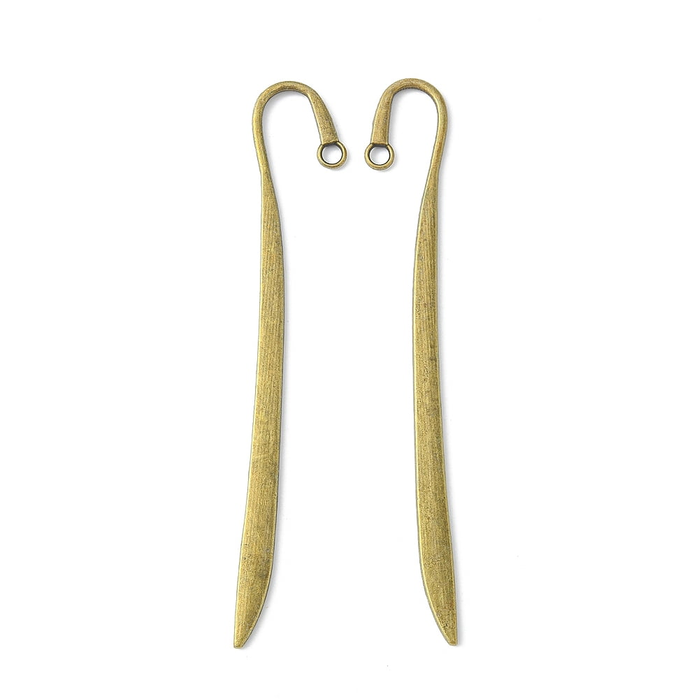 50 pc Tibetan style Bookmarks Cadmium Free Nickel Free Lead Free Feather Antique Bronze 118x20x2.5mm Hole: 4mm