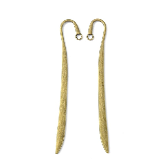 50 pc Tibetan style Bookmarks Cadmium Free Nickel Free Lead Free Feather Antique Bronze 118x20x2.5mm Hole: 4mm