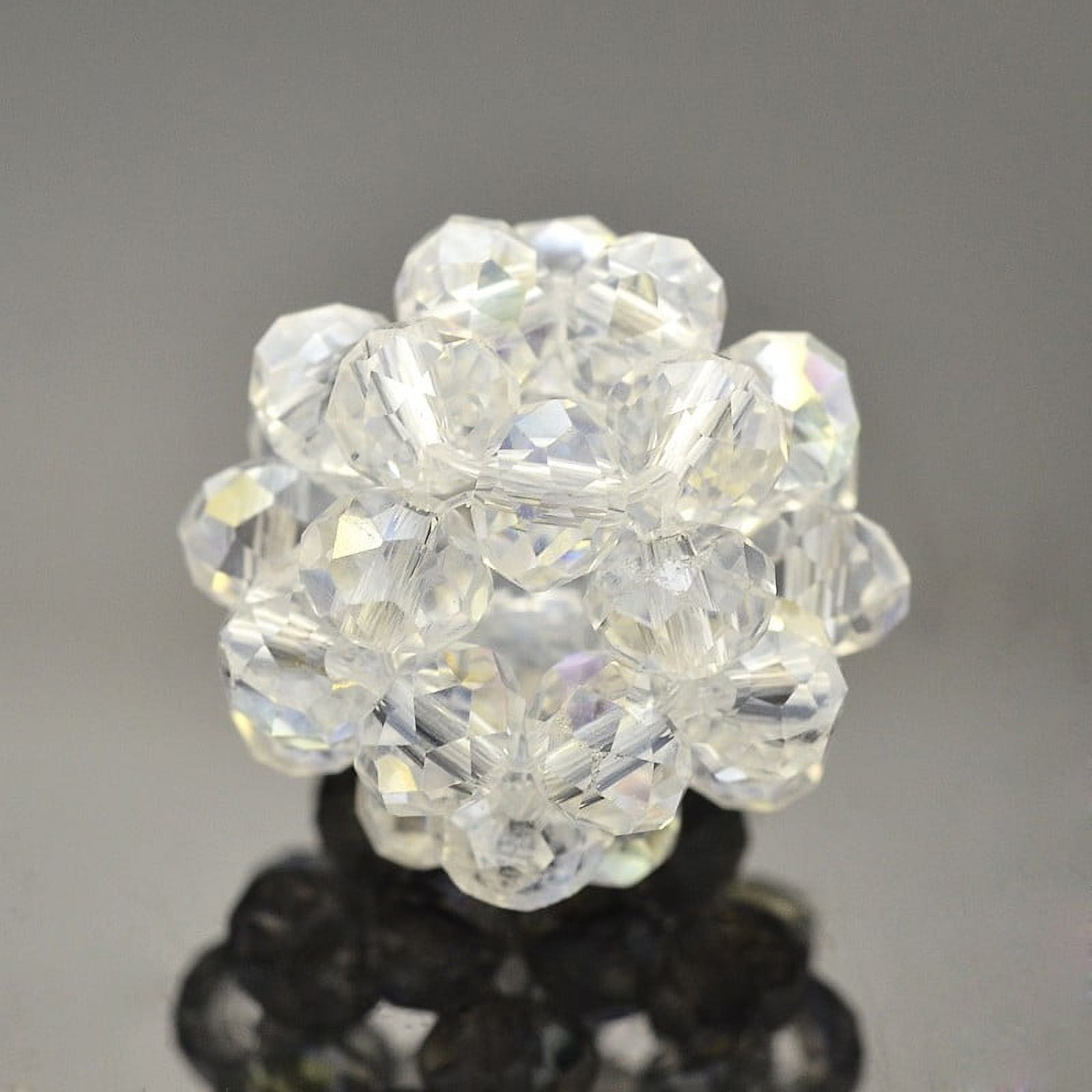 50 pc Transparent Glass Round Woven Beads Cluster Beads Clear 27mm Beads: 8mm