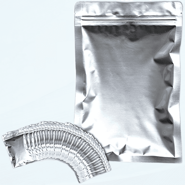 50 pcs Gallon Mylar Bags,Resealable Mylar Food Storage Bags 10