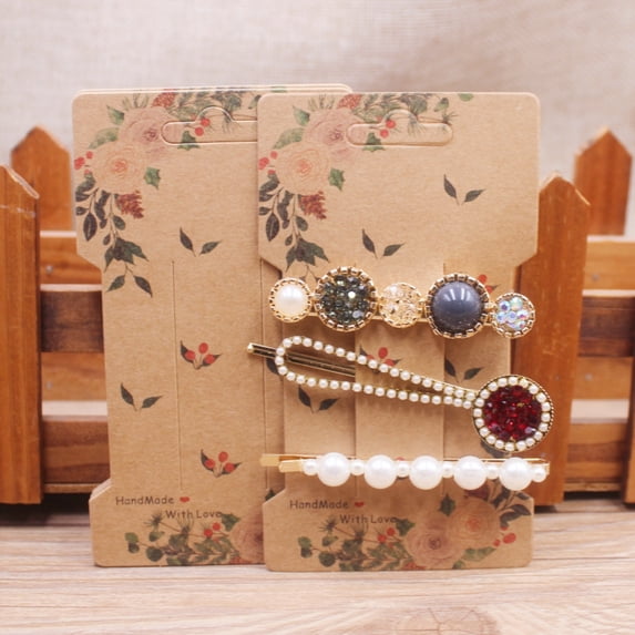 50 pcs 11.5x6.5cm square white/brown hair card jewelry bag hair card black blank paper hair card or jewelry display card G 50card50oppbag