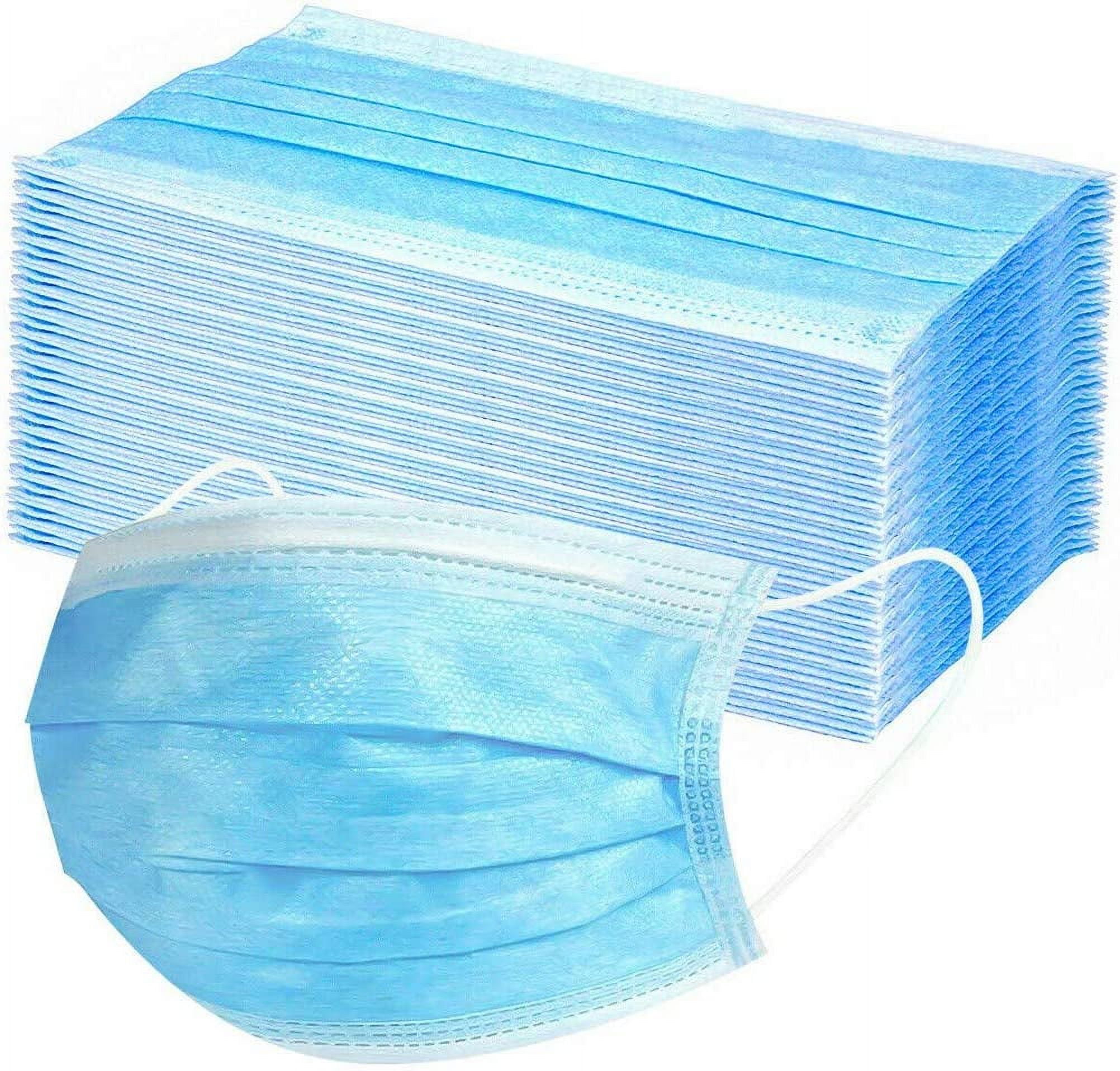 50 pcs 3 Ply Non-Woven Disposable Activated Carbon Face Másk Bandanas for Adults and Kids (Blue)