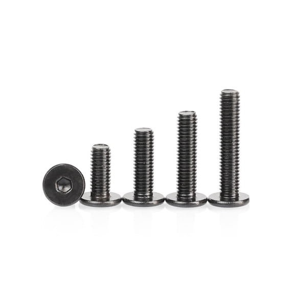 (50 pcs) 304 Black Stainless Steel Flat Head Inside Hex Screws M3x4mm.