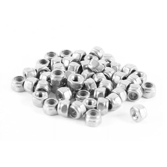 50 pcs 304hc Stainless Steel Hardware Hex Locknut M2 A2-70,50 x hex locknut,silver
