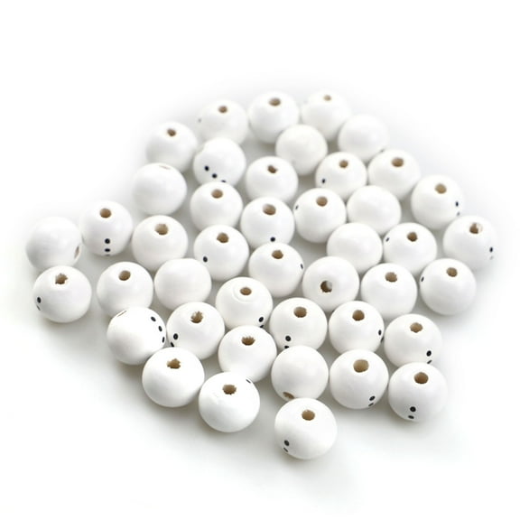 50 pcs Accessories Beads For Jewelry Making for Christmas Party-Round Bead Ornament for Crafts Gift