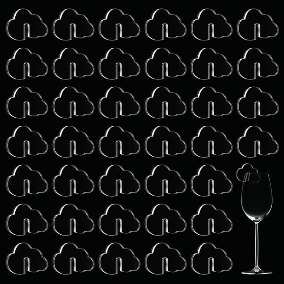 50 pcs Acrylic Wine Glass Charms Cloud Shape Goblet Markers Clear Acrylic Drink Tags Blank Acrylic Party Drink Tags Acrylic Wine Glass Markers