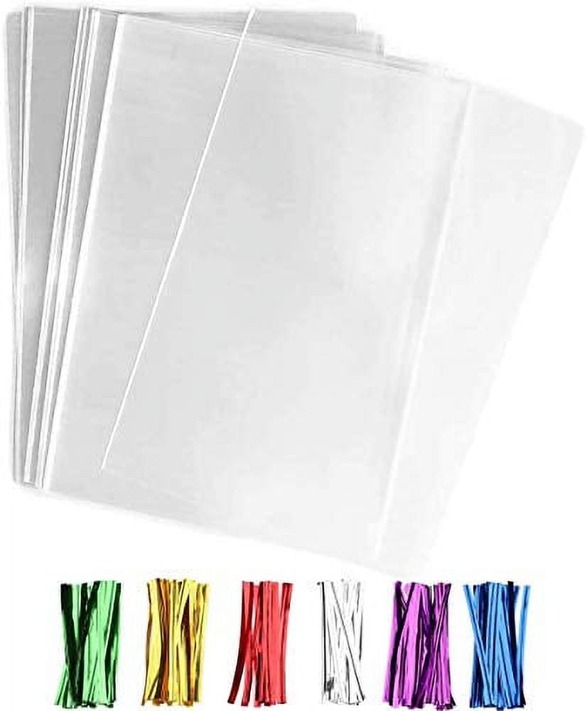 100 Pcs Clear Hanging Cellophane Bags - 3x5 Inch Goodie Bags For Treats & Favors
