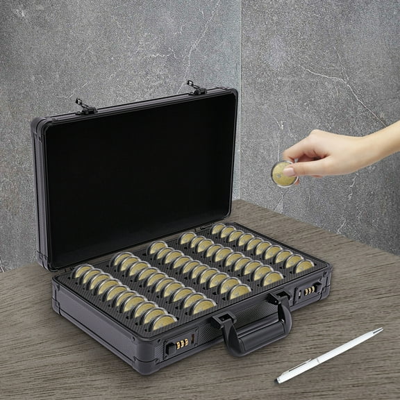 50 pcs Coin Capsules Storage Box Aluminum Frame Storage Box Collection Container