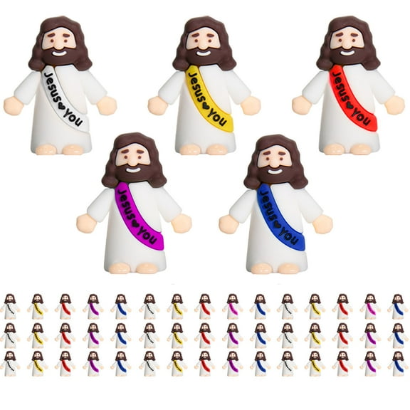 50 pcs Little Jesus Figures Jesus Loves You Mini Jesus Figures Hide and Seek Religious Party Favors Sunday School Baptism Gifts