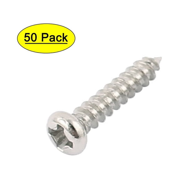 50 pcs M2 x 10mm Stainless Steel Phillips Flat Head Self-taping Screws