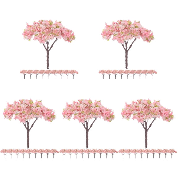 50 pcs Mini Cherry Blossom Tree Sand Table Landscape Plant Architecture Trees Train Trees Scenery Trees