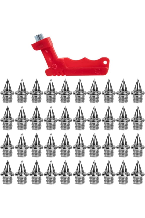50 pcs Track Spikes Steel Spikes Shoe Spikes Replacement Cross Country Spikes Replacement Pyramid Spikes with Spike Wrench for Track Shoes Sports Shoes Jogging Running Long Jump Field Sprint