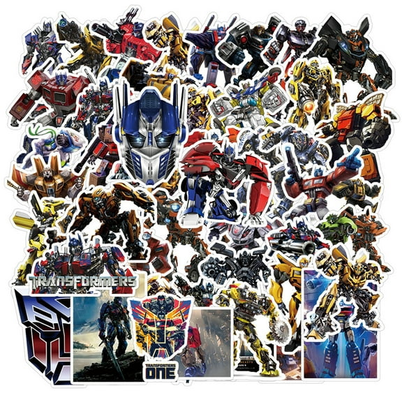 50 pcs For Transformers Theme For Optimus Prime Cartoon Water Bottle Stickers for Teens,Holiday Party Stickers Waterproof Vinyl for Suitcases, Skateboard, Laptop