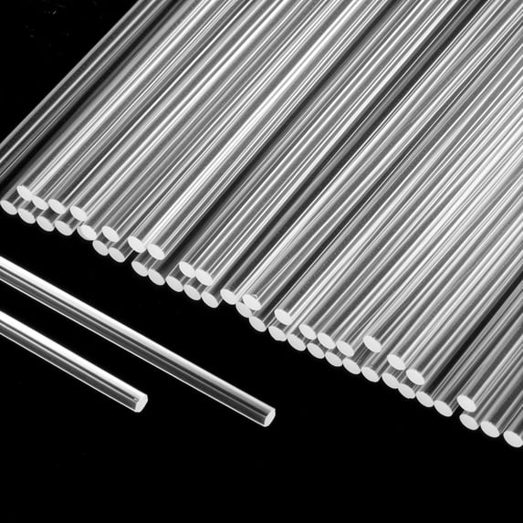 50 pieces of transparent acrylic rods, diameter 3 mm transparent round ...