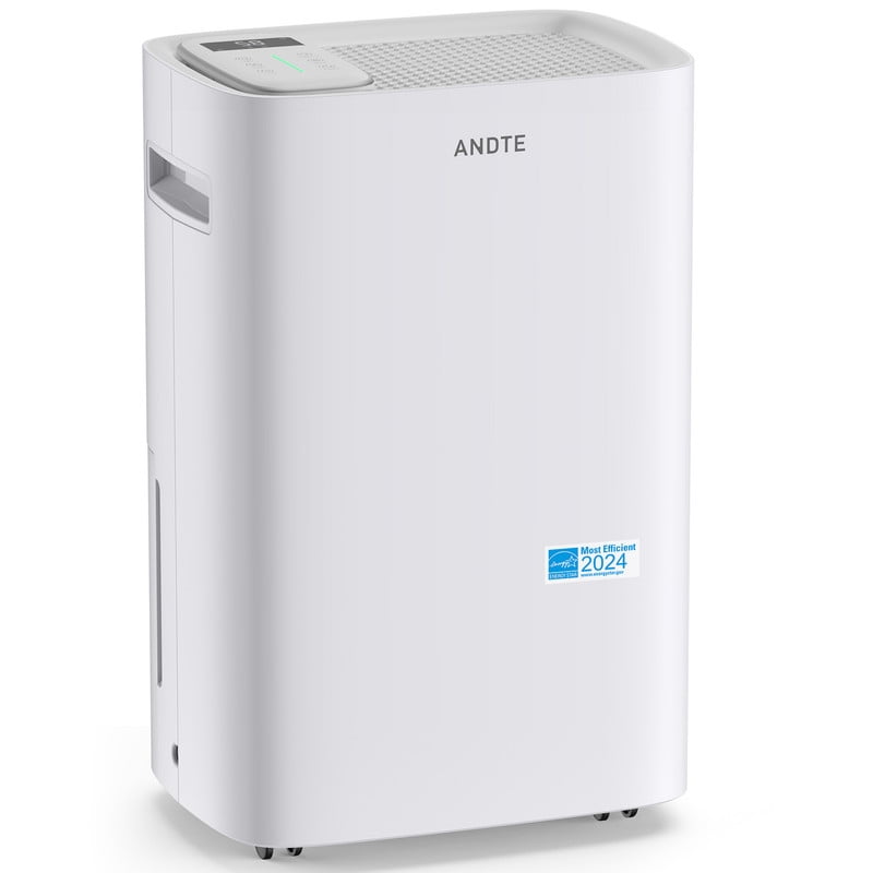 50 pt. 4500 sq. ft. Dehumidifier for Home in White with Bucket, Drain Hose, Energy Star