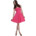 thumbnail image 1 of 50's Retro Rockabilly Polka Dot Halter Dress, 2X, Fuchsia, 1 of 1
