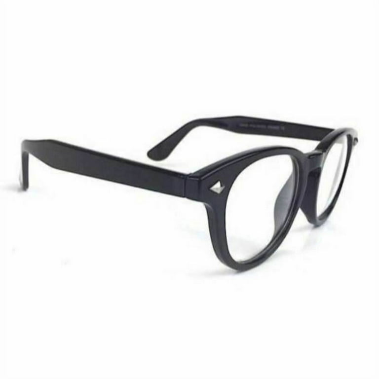 50 s Retro Round Oval Gradient Unisex Hipster Eyeglasses Clear Lens Black Frame